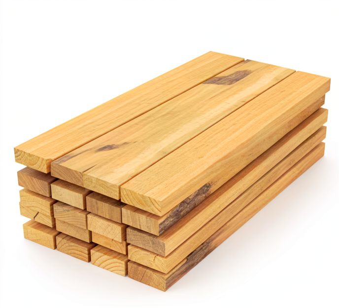 Multi-species wooden planks ready for export